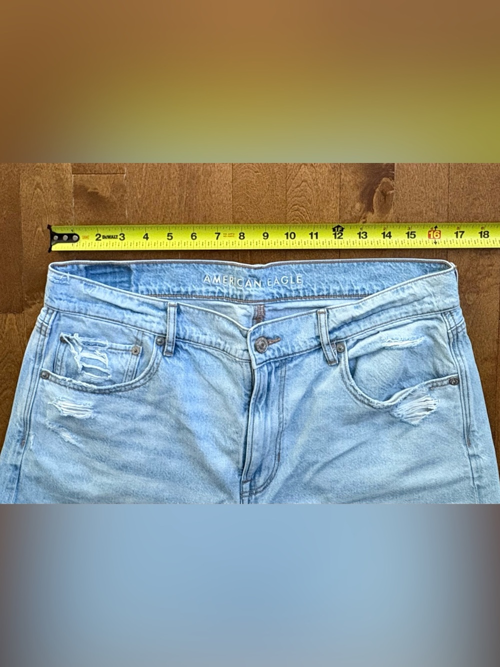 American Eagle Low-Rise Skater Jean Light Wash Wide Leg Jeans – Women's 12 R - Picture 9 of 9
